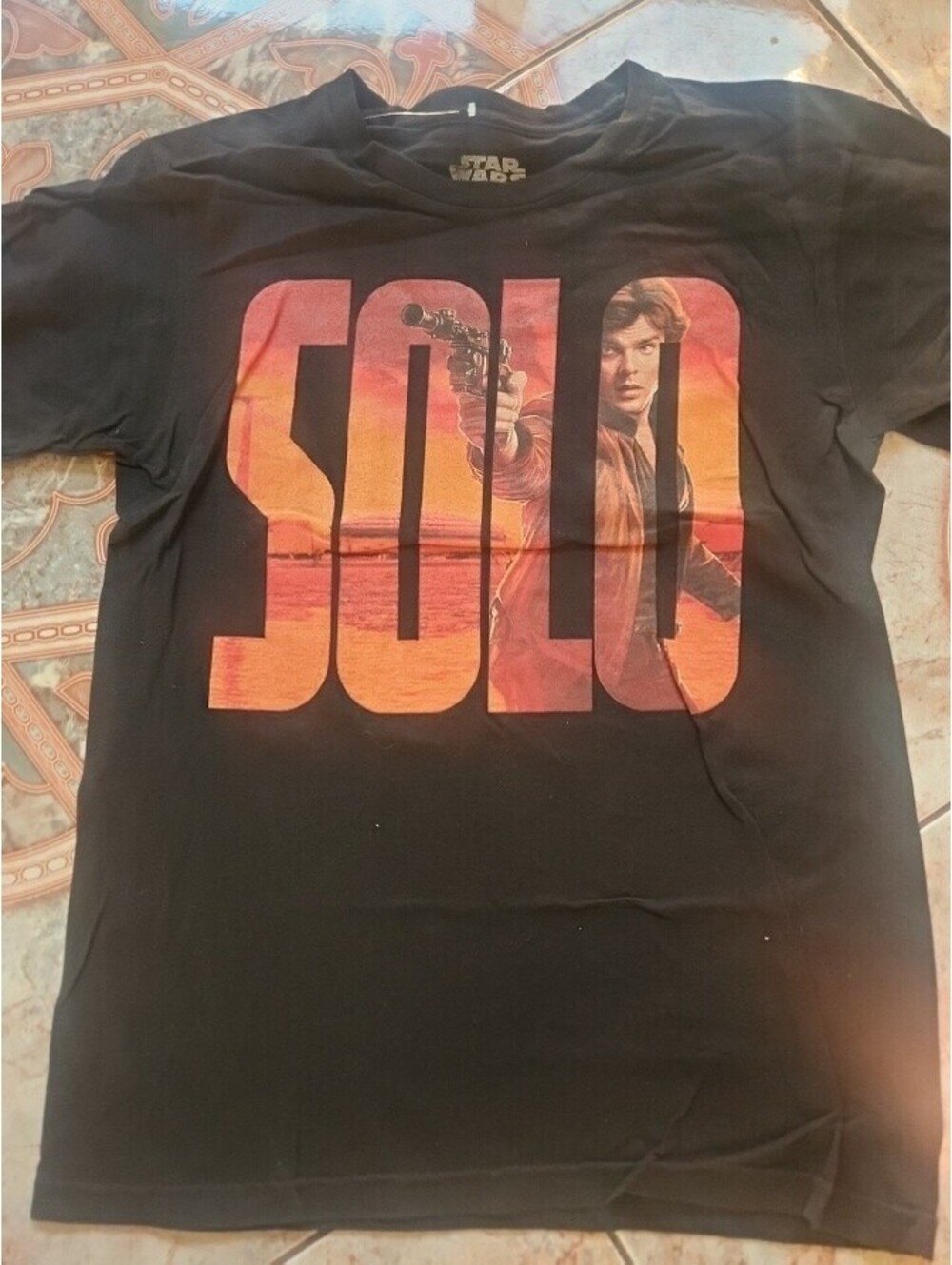 Rare Hans Solo Movie Tee Shirt Star Wars Size Small Black